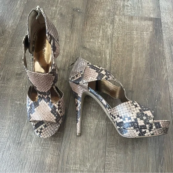 Nine West Python 🐍 Heels Women’s 6.5 - Picture 2 of 9